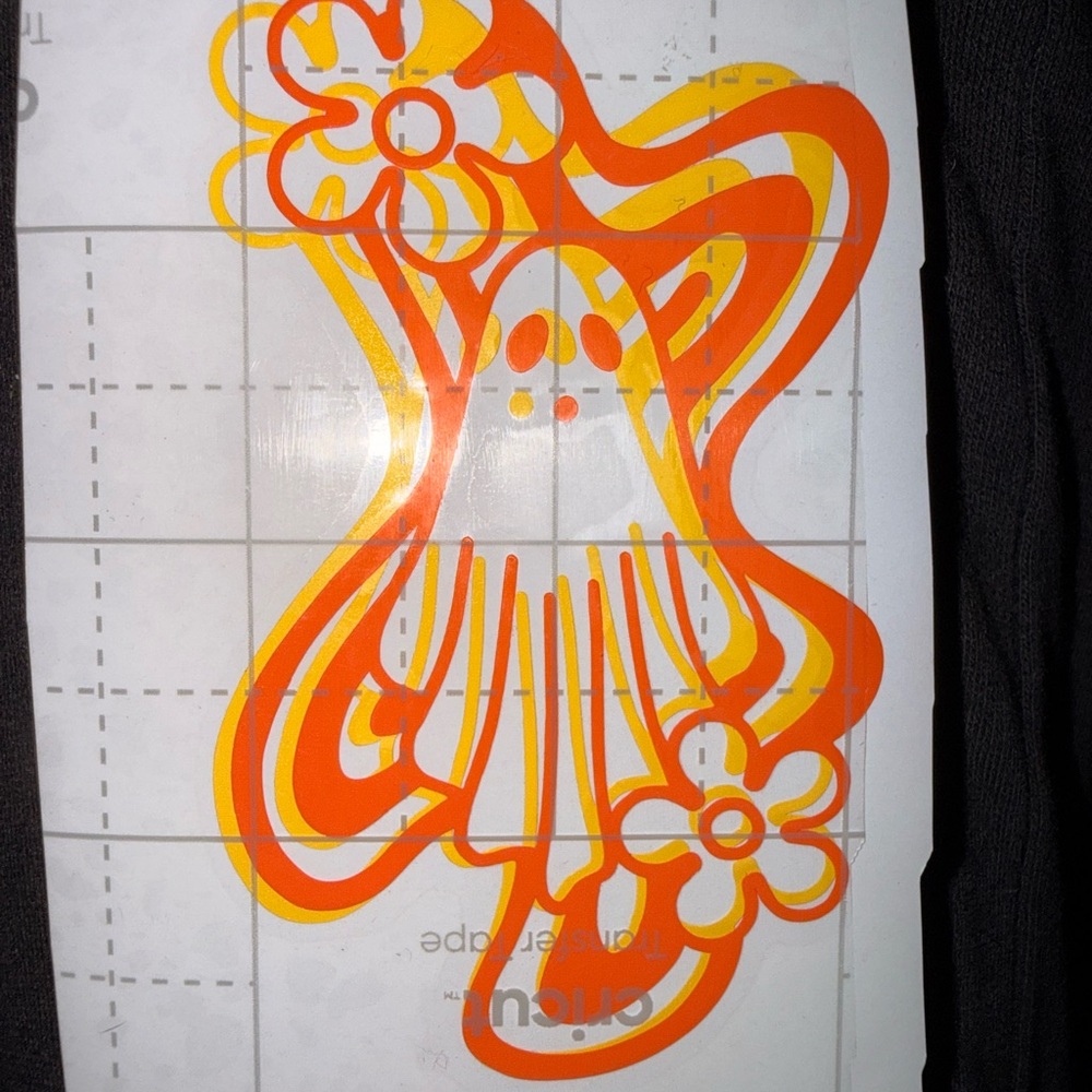 Vibrant Orange Floral Ghost Wall Decal